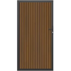 NewTechWood co-extrusie composiet deur verticaal triple teak/zwart 100x195 cm