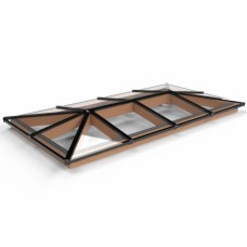 Lichtstraat schilddak douglas gelaagd glas 236,8x155 cm zwart