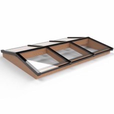 Lichtstraat zadeldak douglas gelaagd glas 158,2x155 cm zwart