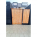 Douglas/zwart plankendeur fijnbezaagd op zwart stalen frame 100x180 cm