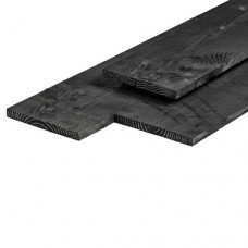 Kantplank douglas bezaagd 2,5x25 cm zwart geïmpregneerd