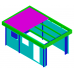 Blokhut 3352M Garage platdak Interflex 520x330 cm