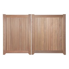 Hardhouten poort dubbel 180x275 cm zwart beslag 125/150