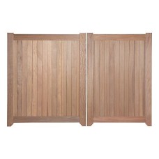 Hardhouten poort dubbel 180x275 cm zwart beslag 150/125