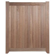 Hardhouten poort enkel 180x150 cm linksdraaiend zwart beslag