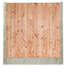 Hout-betonschutting grijs i.c.m. geschaafd douglas scherm 21-planks Hout-betonschutting grijs i.c.m. geschaafd douglas scherm 21-planks