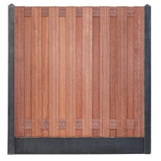 Hout-betonschutting antraciet i.c.m. hardhout tuinscherm 15-planks Hout-betonschutting antraciet i.c.m. hardhout tuinscherm 15-planks