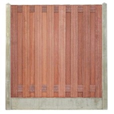 Hout-betonschutting grijs i.c.m. tuinscherm hardhout 15-planks Hout-betonschutting grijs i.c.m. tuinscherm hardhout 15-planks