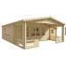 Blokhut Liverpool 540+154x540+223 cm grijs geïmpregneerd