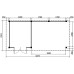 Tuinhuis Duxtail 120 douglas Yonkers 250x300 luifel 400 cm dubbele deur