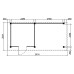 Tuinhuis Duxtail 120 douglas Malters 250x250 luifel 300 cm enkele deur