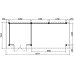 Tuinhuis Duxtail 120 douglas Malters 250x250 luifel 400 cm dubbele deur