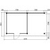 Tuinhuis Duxtail 120 douglas Horn 300x300 luifel 250 cm enkele deur