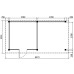 Tuinhuis Duxtail 120 douglas Horn 300x300 luifel 300 cm enkele deur