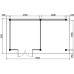 Tuinhuis Duxtail 120 douglas Horn 300x300 luifel 250 cm dubbele deur