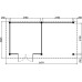 Tuinhuis Duxtail 120 douglas Horn 300x300 luifel 300 cm dubbele deur