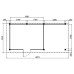 Tuinhuis Duxtail 120 douglas Loretto 400x300 luifel 250 cm enkele deur