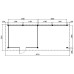 Tuinhuis Duxtail 120 douglas Loretto 400x300 luifel 400 cm enkele deur