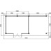 Tuinhuis Duxtail 120 douglas Loretto 400x300 luifel 300 cm dubbbele deur