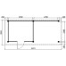 Tuinhuis Duxtail 120 douglas Paggau 300x250 luifel 300 cm enkele deur