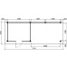 Tuinhuis Duxtail 120 douglas Paggau 300x250 luifel 400 cm enkele deur