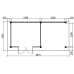 Tuinhuis Duxtail 120 douglas Paggau 300x250 luifel 250 cm dubbele deur