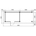 Tuinhuis Duxtail 120 douglas Naters 300x200 luifel 250 cm enkele deur