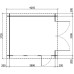 Garage Bloktail vuren 45 mm Klaas 350x400 cm