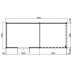 Blokhut Bloktail vuren 28 mm Graz 400x250 luifel 300 cm