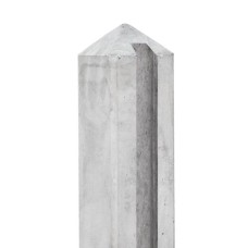 Betonpaal diamantkop grijs sleuf t.b.v. blokhutprofiel 11,5x11,5x278 cm eindpaal