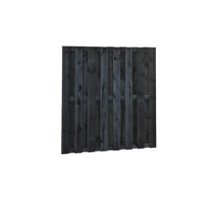 Tuinscherm geïmpregneerd grenen 21 planks 180x180 cm 15 mm recht zwart