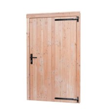 Enkele dichte deur inclusief kozijn extra breed en hoog met zwart beslag rechtsdraaiend 110x214 cm Douglas