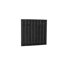 Tuinscherm geïmpregneerd grenen 19 planks 180 x 180 cm 15 mm recht zwart