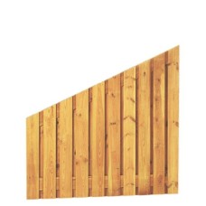 Tuinscherm geïmpregneerd grenen 21 planks 180x180/90 cm 17 mm verloop