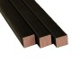 Douglas geschaafde paal 4,5x4,5x300 cm zwart gespoten