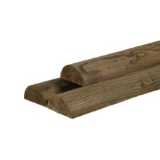 Vuren halfrond gefreesd bruin geïmpregneerd Ø10 cm Vuren halfrond gefreesd bruin geïmpregneerd Ø10 cm