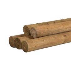 Ronde paal vuren gefreesd groen geïmpregneerd Ø8 cm haaks