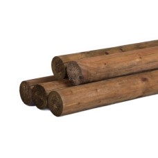 Ronde paal vuren gefreesd bruin geïmpregneerd Ø8 cm haaks