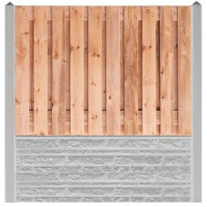 Hout-betonschutting motief grijs i.c.m. tuinscherm Douglas 21-planks