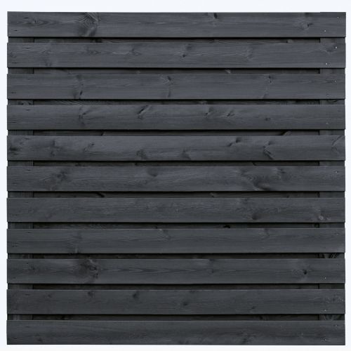 Betasten auteur Ass Tuinscherm Fulda zwart gespoten grenen 180x180 cm