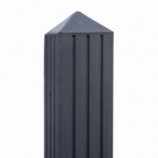 Betonpaal antraciet 10x10x280 cm diamantop 3 groeven Betonpaal antraciet 10x10x280 cm diamantop 3 groeven