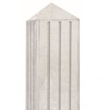 Betonpaal grijs 10x10x280 cm diamantop 3 groeven Betonpaal grijs 10x10x280 cm diamantop 3 groeven