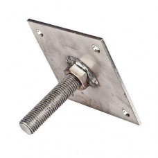 RVS hoogteverstelling M16 plaat 7,5x7,5 cm 1.58314