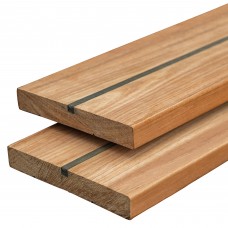 Bangkirai vlonderplank 2,7x19,0x365 cm met zwarte bies