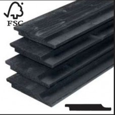 Dubbel lip profiel Zweeds vuren zwart gespoten 1,9x14,5x300 cm Dubbel lip profiel Zweeds vuren zwart gespoten 1,9x14,5x300 cm