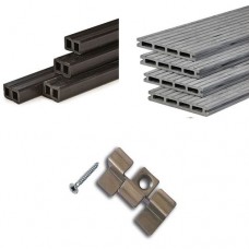 Vlonder composiet compleet pakket oud grijs Vlonder composiet compleet pakket oud grijs