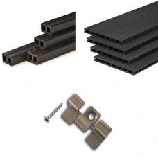 Vlonder composiet compleet pakket extra breed antraciet Vlonder composiet compleet pakket extra breed antraciet