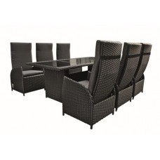Wicker dinnerset Beverly zwart Wicker dinnerset Beverly zwart