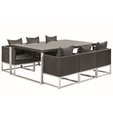 Wicker dinnerset luxe springfield zwart Wicker dinnerset luxe springfield zwart