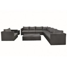 Wicker loungeset Belmont zwart Wicker loungeset Belmont zwart